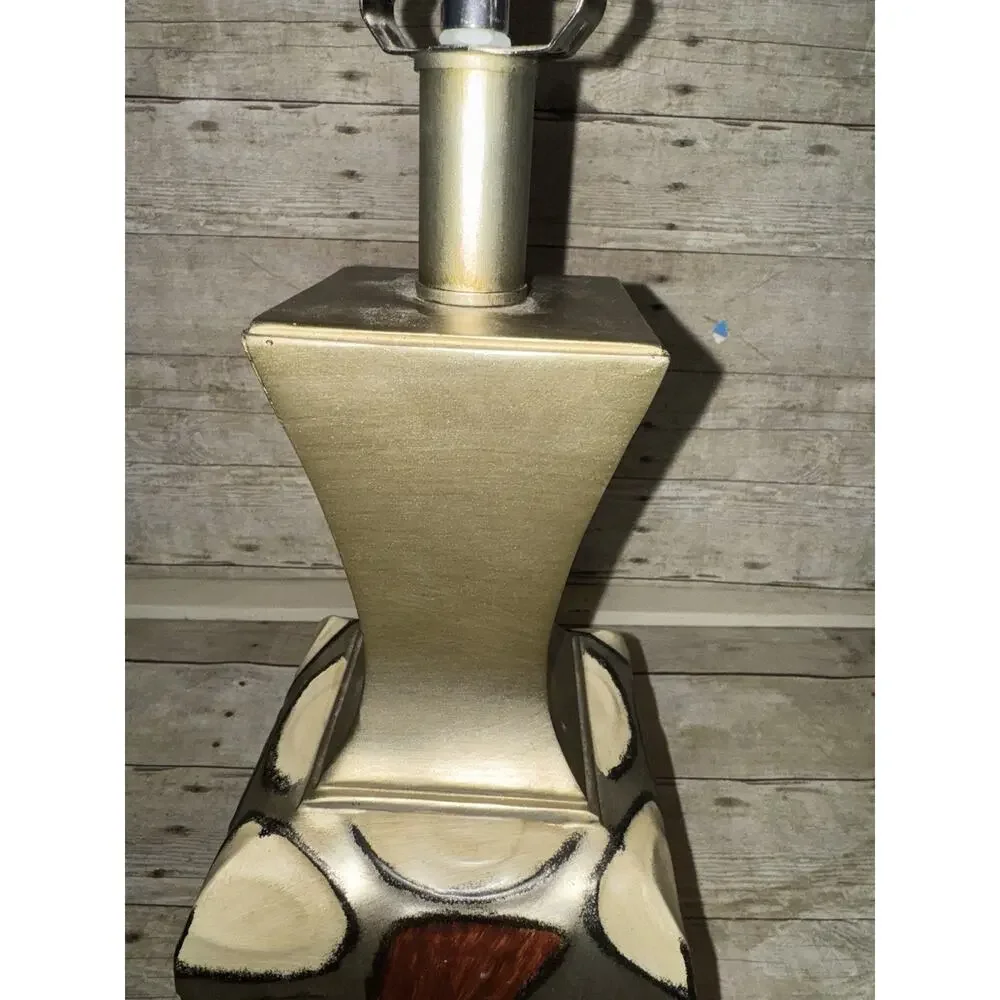 Decorative Lamp Gold With Neutral Color Accents 21” Tall With No Lamp Shade